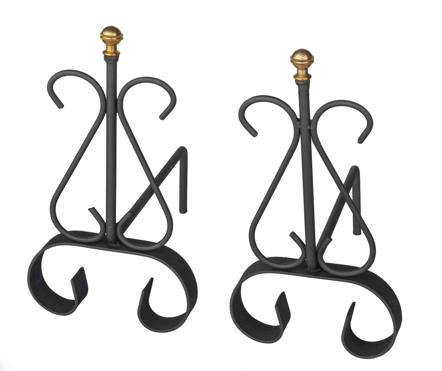 ACC.CAMINI ALARI C/POM.OTTONE CM.34X17X40H