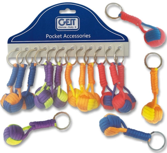 PORTACHIAVI PALLINA CORDA CARTELLA 12 PZCOLORI ASSORTITI