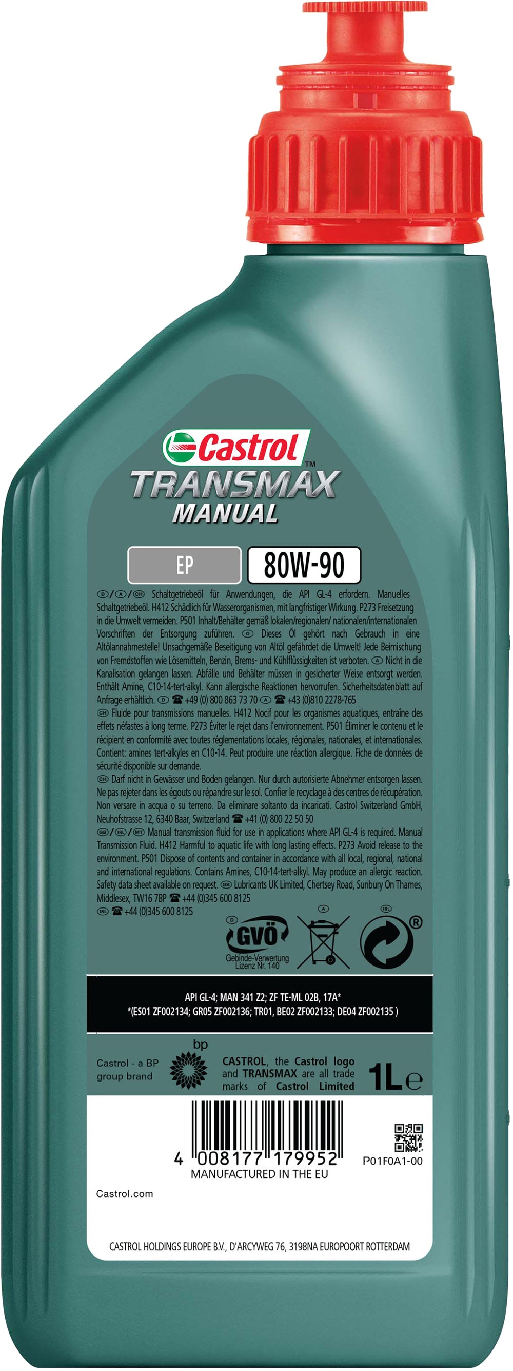 CASTROL Manual EP 80W-90 fluido trasmissioni manuali 1L Accessorio Originale