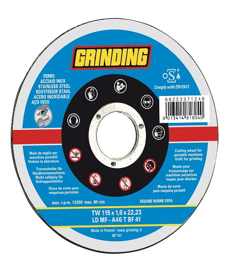 MOLA ABRAS. GRINDING TAGLIO INOX LD-MF 115X1,6X22,23
