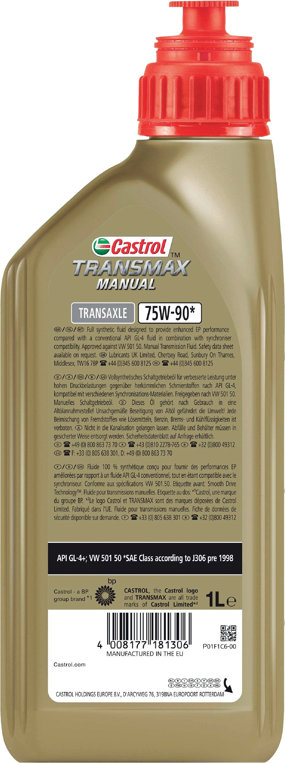 CASTROL Syntrans Transaxle 75W-90 1L Accessorio Originale Uso Quotidiano