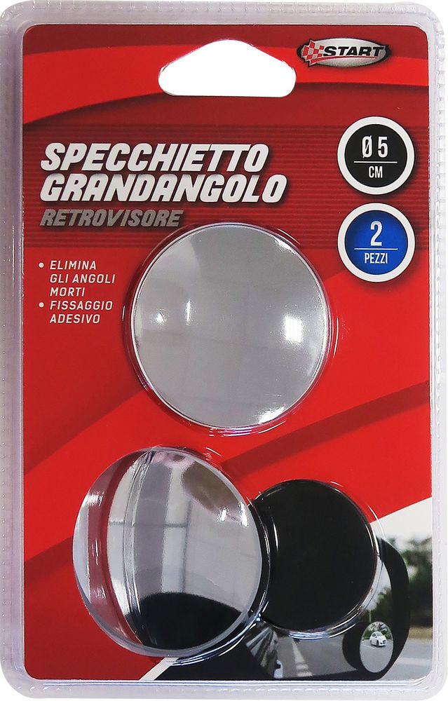 START Coppia di Specchietti Grandangolo adesivi per auto diametro 5 cm
