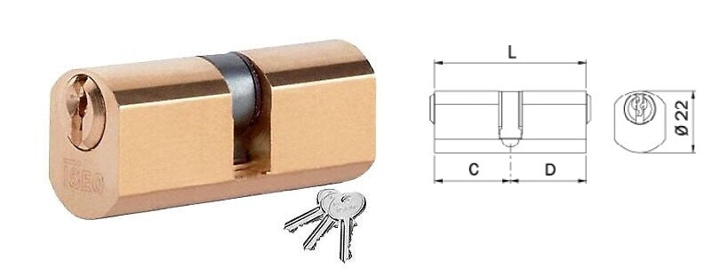 ISEO 840027277 CILINDRO TONDO SFACCETT.F5 DIAM.22 5 SPINE