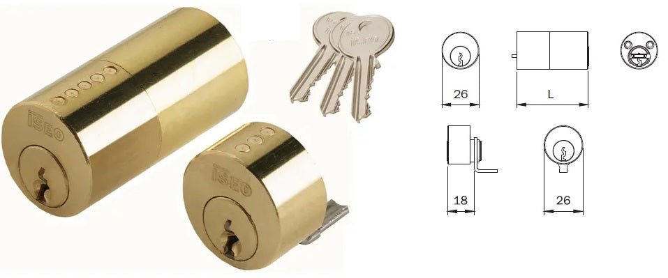 ISEO 854507 COPPIA CILINDRI F5 INTERNO DIAM.26 X PORTE MAX M