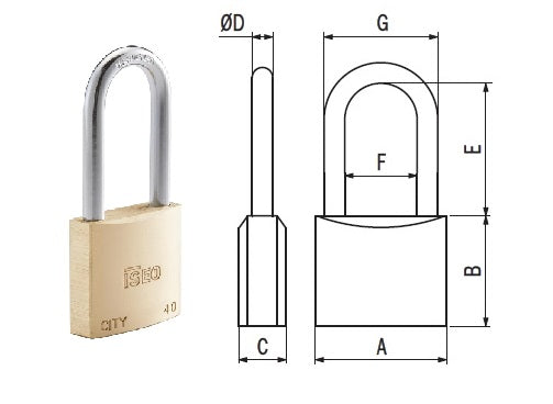 LUCCHETTO ISEO CITY ARCO LUNGO MM.30