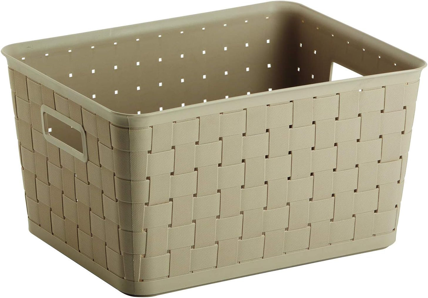 King Home CESTA RATTAN 20 LT color tortora 43x32,5x23h cm con maniglie laterali
