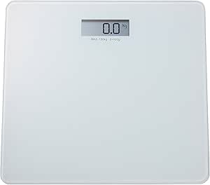 King Home BILANCIA PESAPERSONE con display LCD portata portata max 150KG base in vetro bianca 30x30x1,7h cm