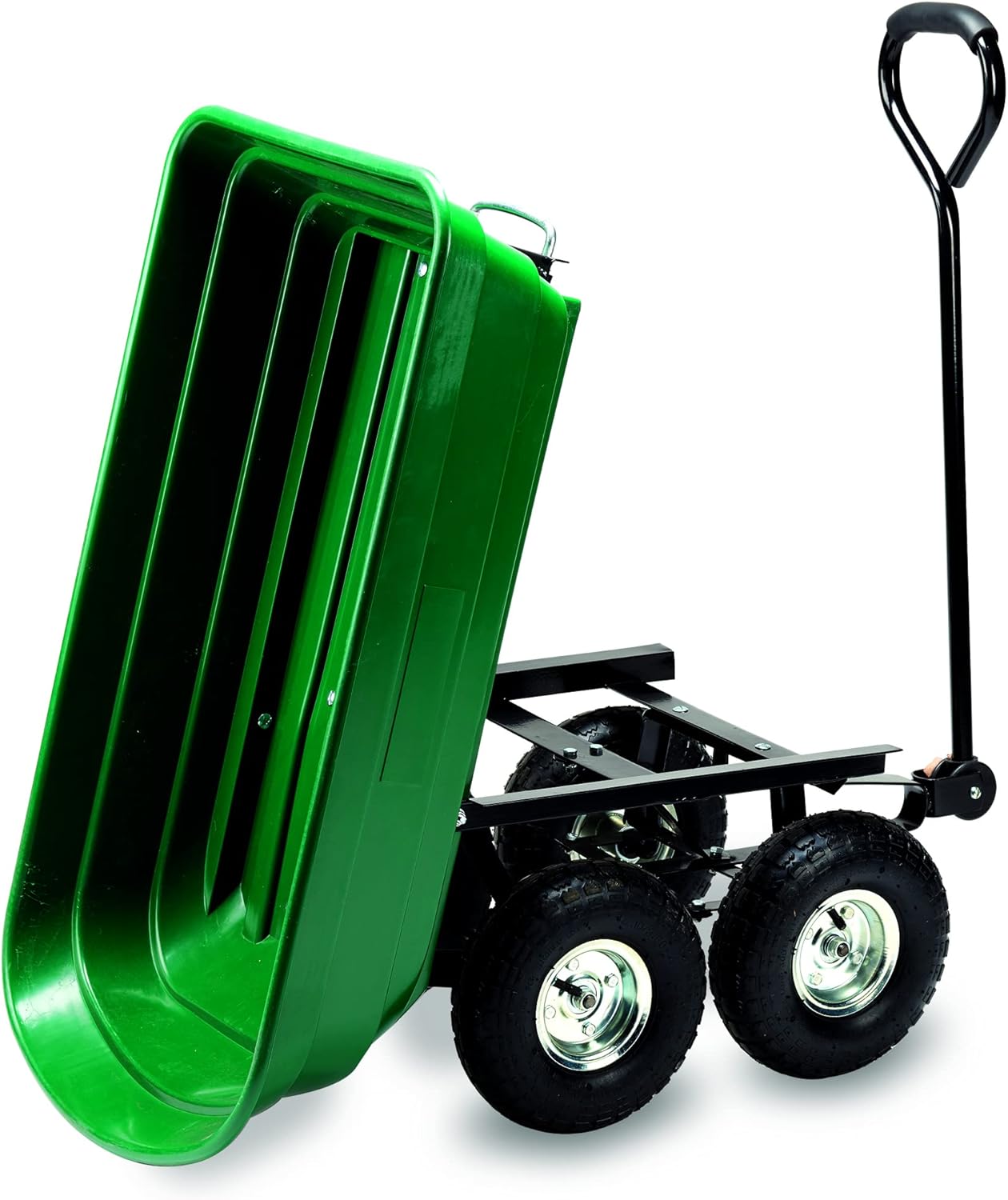 Garden Friend Carrello da giardino in acciaio verniciato con vasca in ABS ribaltabile