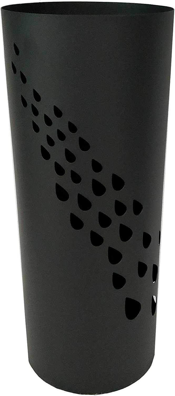 King Home PORTAOMBRELLI TONDO NERO "DROPS" in metallo verniciato 18x46h cm