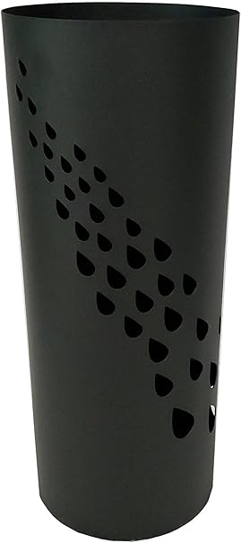 King Home PORTAOMBRELLI TONDO NERO "DROPS" in metallo verniciato 18x46h cm