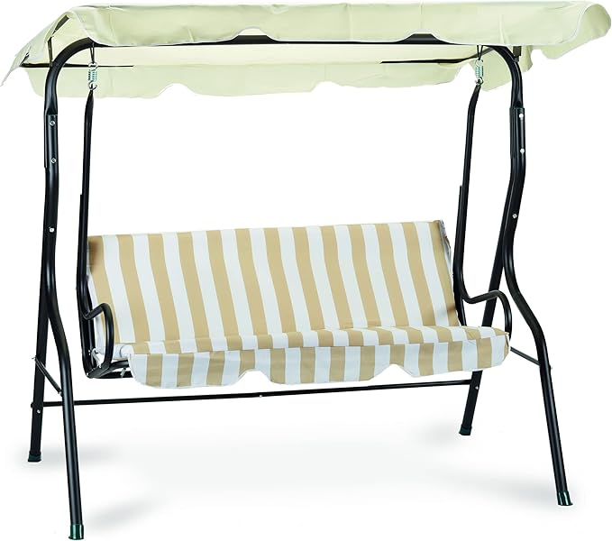 Garden Friend Dondolo in acciaio 170x113x156h cm 3 posti beige