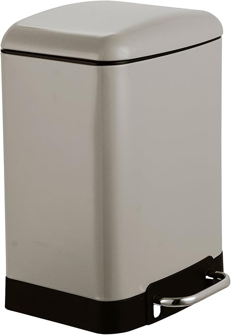 King Home PATTUMIERA LT.6 GRIGIO TORTORA IN ACCIAIO CON PEDALE CHIUSURA RALLENTATA 22,5x23x32,5h cm