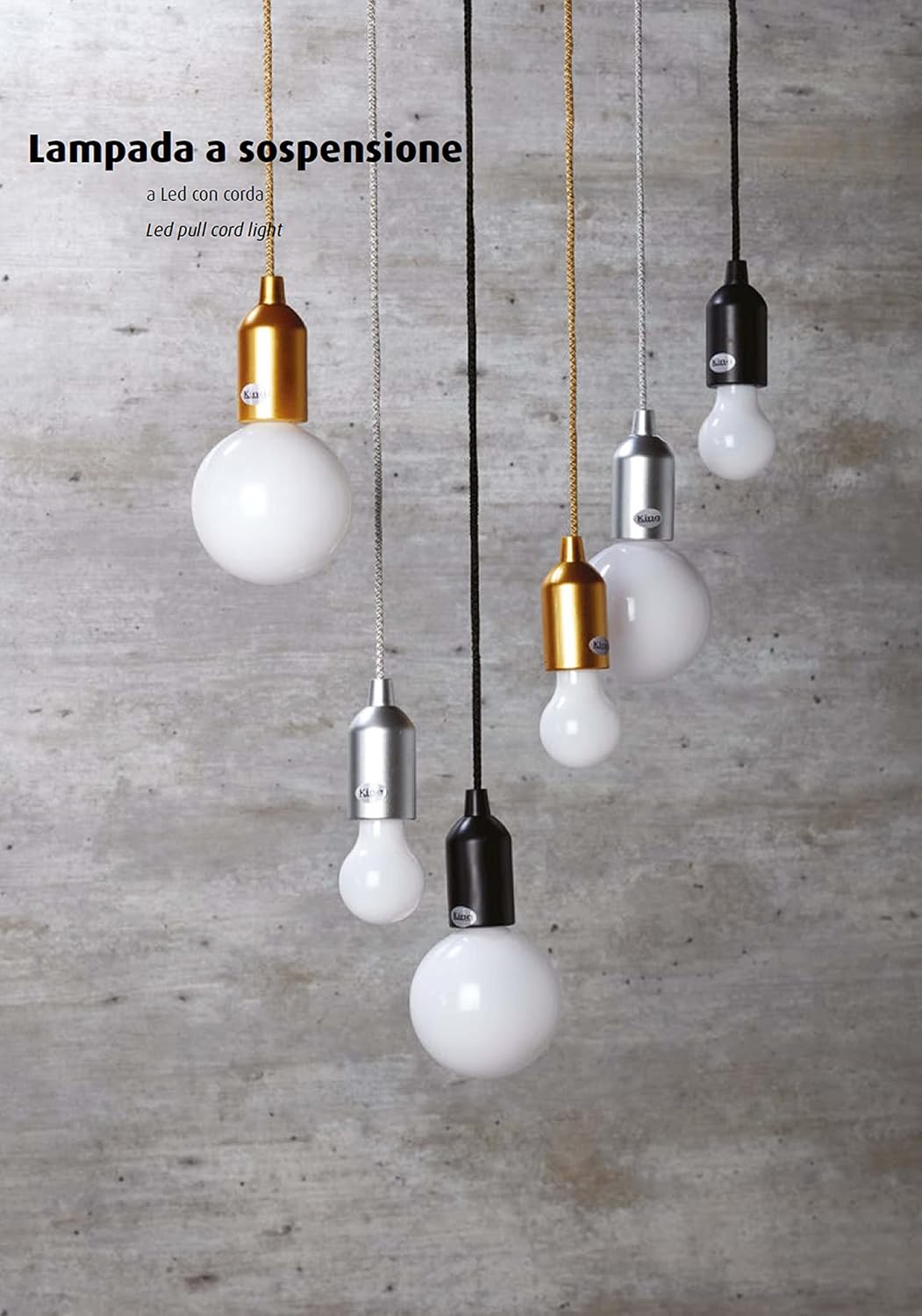 King Home LAMPADA LED K-LIGHT A BATTERIA PICCOLA ORO 5x130h cm