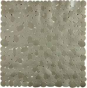 King Home TAPPETO INTERNO DOCCIA STONE GRIGIO QUADRO in PVC 52x52 cm
