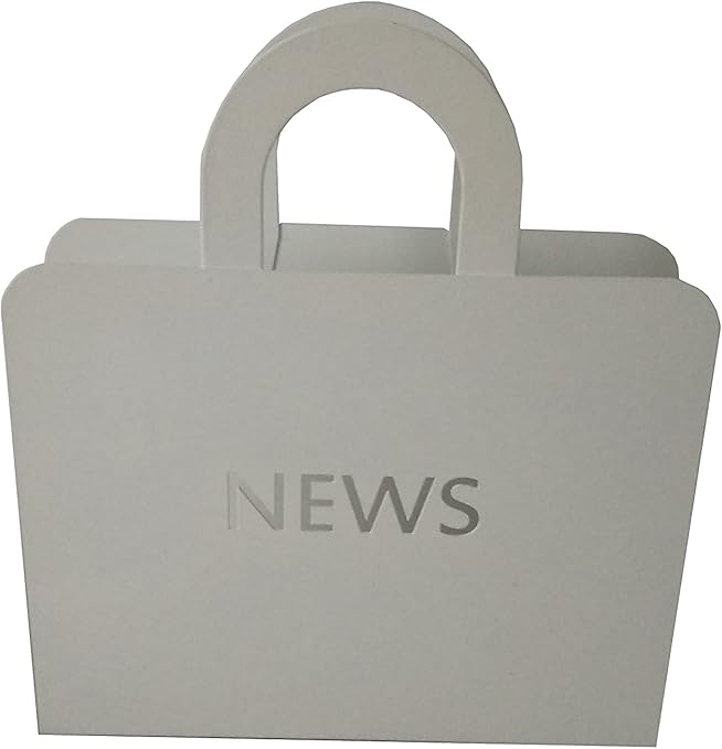 King Home PORTARIVISTE BIANCO "NEWS" CON MANIGLIE in metallo verniciato 29x7x32,5h cm