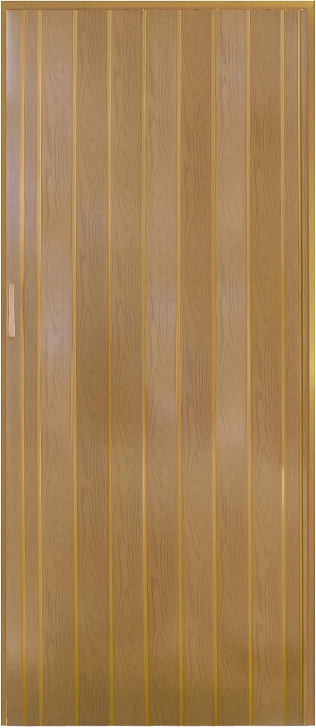 King Home Porta A Soffietto in PVC con maniglia in plastica e chiusura magnetica noce 82x214h cn