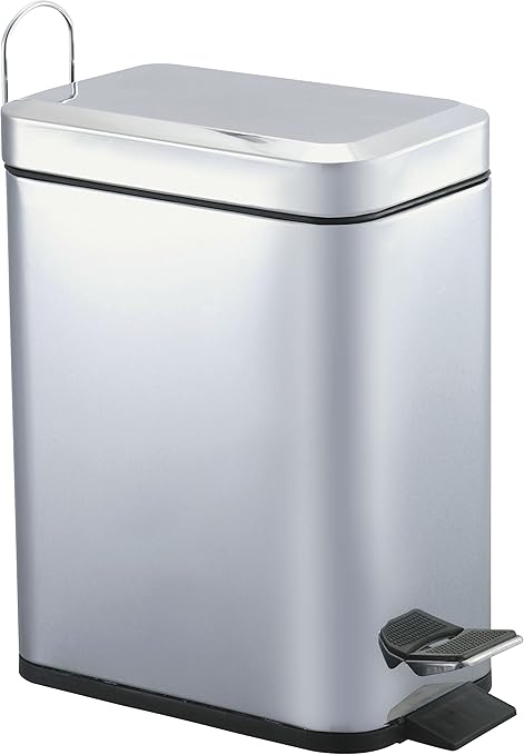 King Home PATTUMIERA RETTANGOLARE IN ACCIAIO CON PEDALE LT. 5 14x23x29h cm
