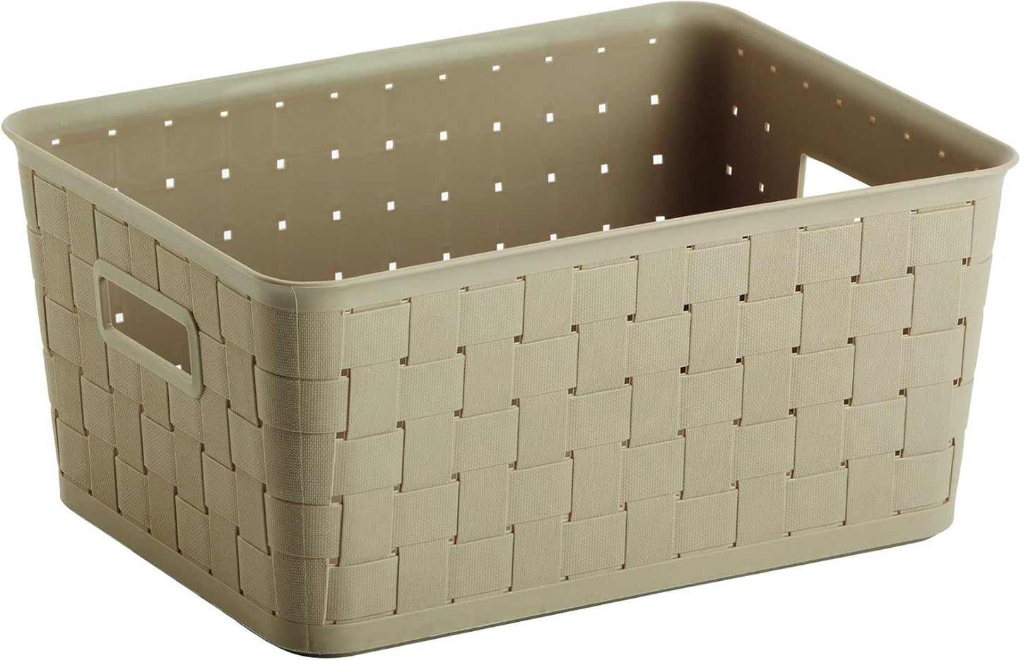 King Home CESTA RATTAN 12 LT color tortora 39x28,5x18h cm con maniglie laterali