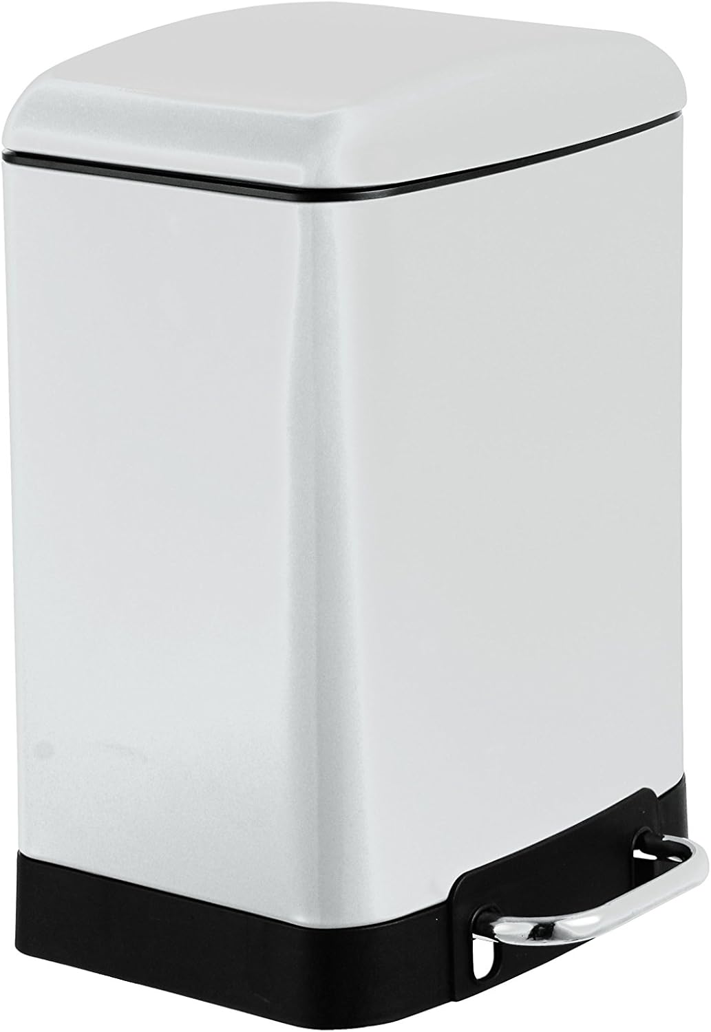 King Home PATTUMIERA LT.6 BIANCA IN ACCIAIO CON PEDALE CHIUSURA RALLENTATA 22,5x23x32,5h cm