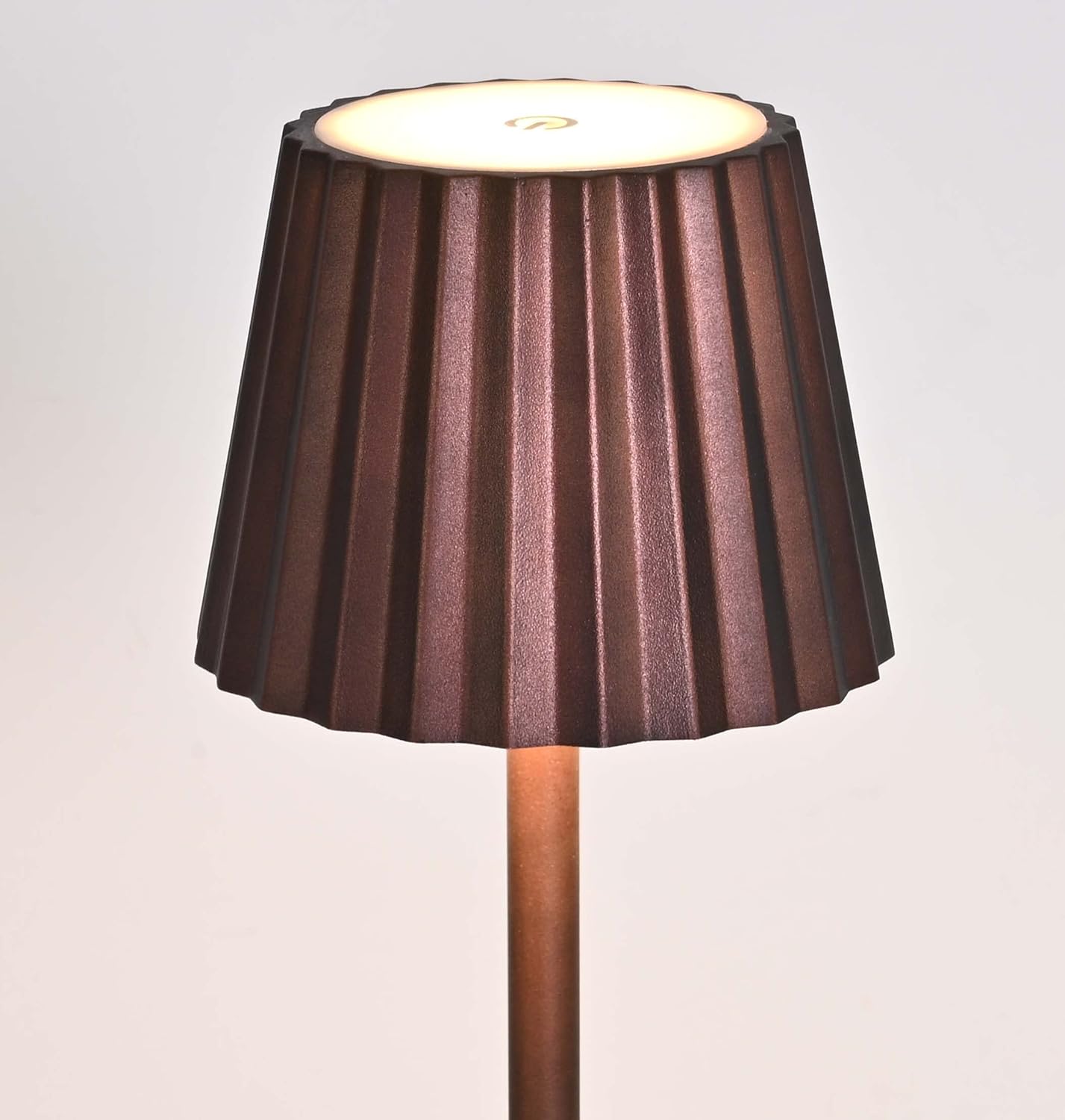 King Home Lampada da tavolo K-light in alluminio, luce bianca calda antiriflesso regolabile, Ruggine 10x10x38h cm