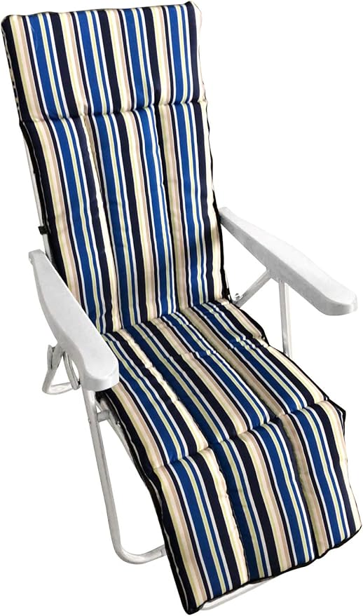 Garden Friend Poltrona Ischia Multiposizione 58x77x106h con poggiapiedi cm a righe blu