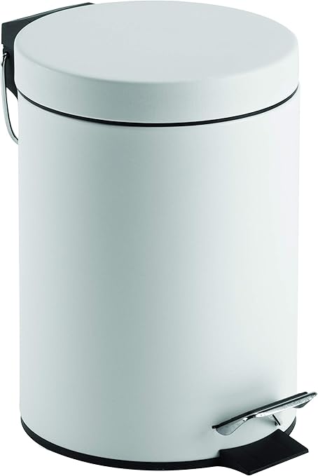 King Home PATTUMIERA TONDA A PEDALE 3 LT BIANCA in acciaio 16,8x24h cm