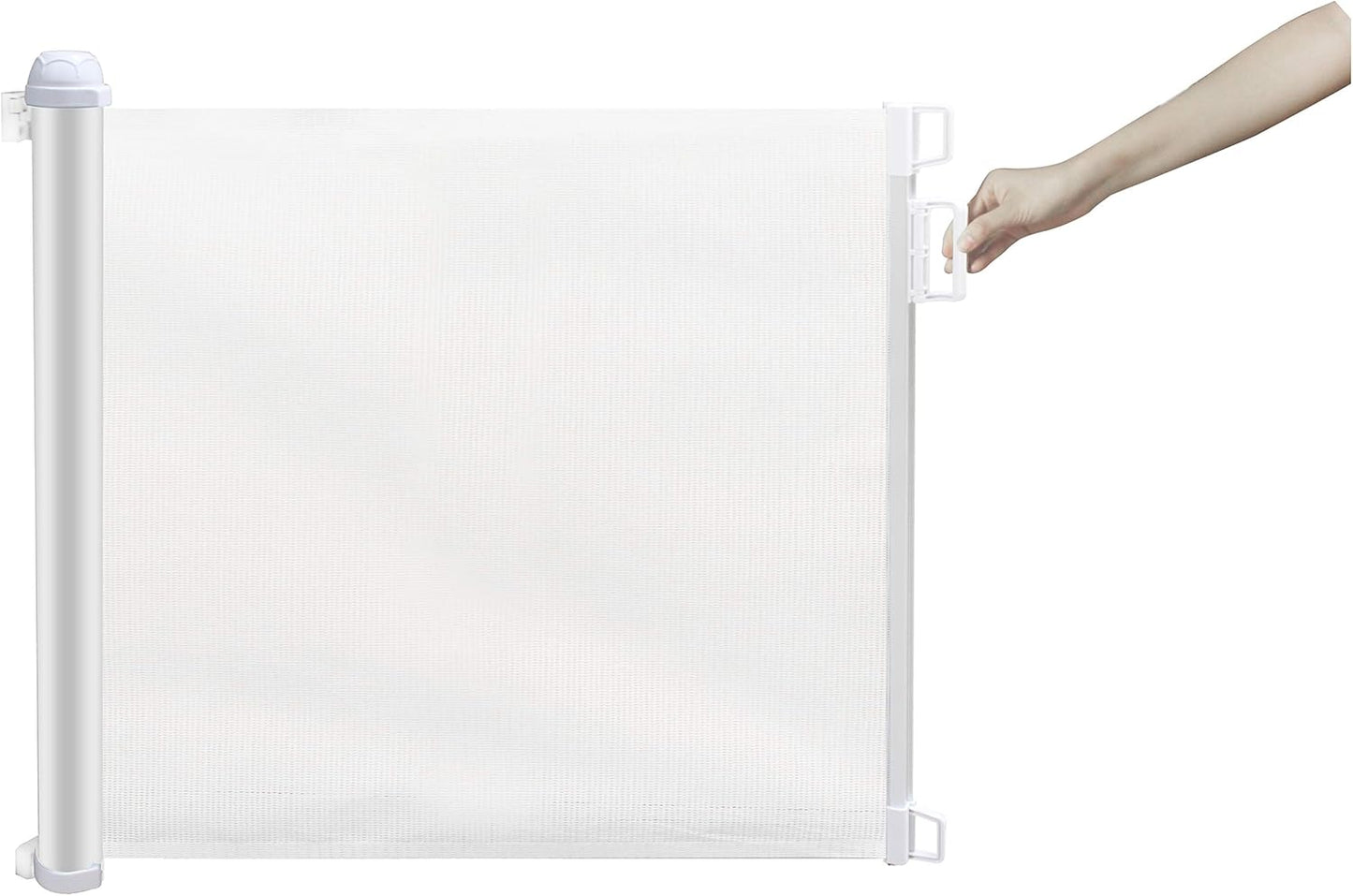 King Home Cancelletto bimbi DELUXE retrattile in PVC 130x89h cm bianco