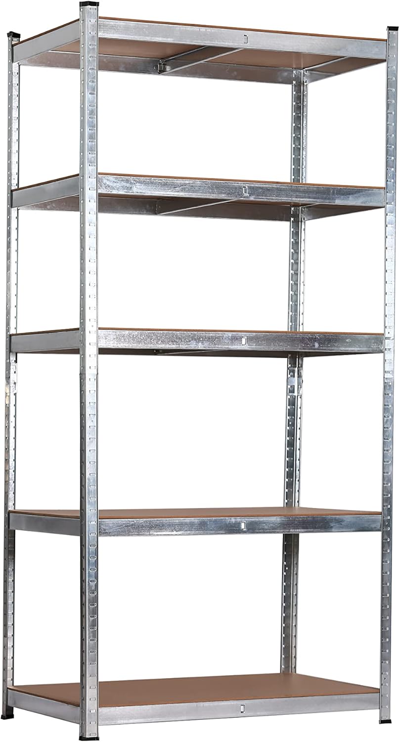 Garden Friend Scaffale 5 ripiani metallo e MDF H 180 L 120 P 40 cm Portata: 175 Kg per ripiano, montaggio ad incastro