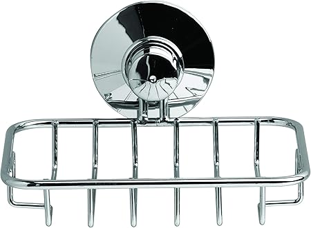 King Home PORTASAPONE CON VENTOSA cromato con finitura a specchio 9,5x5,5x13h cm