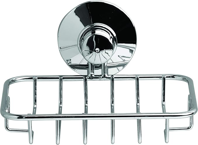 King Home PORTASAPONE CON VENTOSA cromato con finitura a specchio 9,5x5,5x13h cm