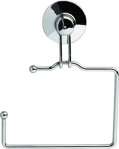 King Home PORTAROTOLO IGIENICA CON VENTOSA cromato con finitura a specchio 15x3,5x13h cm