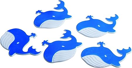 King Home FORMINE ANTISCIVOLO BALENOTTERA IN PVC SET 5 PZ BLU/BIANCO 13,1x13,1 cm