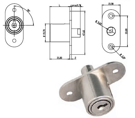 OMR ART.163500 SERRATURA A CILINDRO PULSANTE NON AUTO. X POR