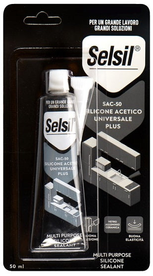 SELSIL SILICONE ACETICO UNIVERSALE PLUSBIANCO ML.50 SAC-50