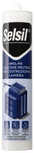 SELSIL SILICONE NEUTRO COSTRUZIONI E LAMIERA NERO ML.310 SNC