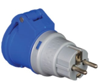 ADATTATORE INDUSTRIALE DA SCHUKO A PRESACEE BLU