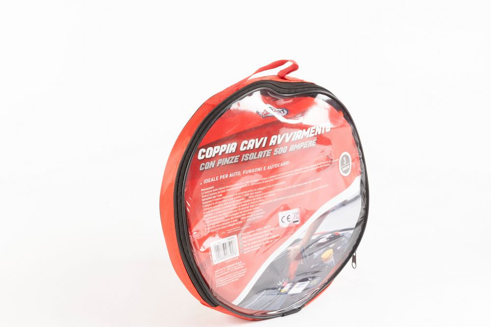 Cavi Batteria 500Ah 3m  Pinze Isolate per Avviamento Sicuro Auto e Veicoli
