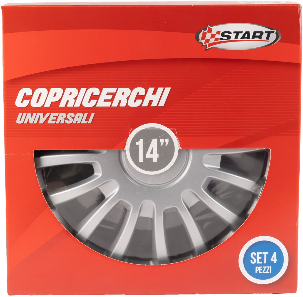 Borchie Set copricerchi auto grigi monza 14'' 4 pezzi in ABS