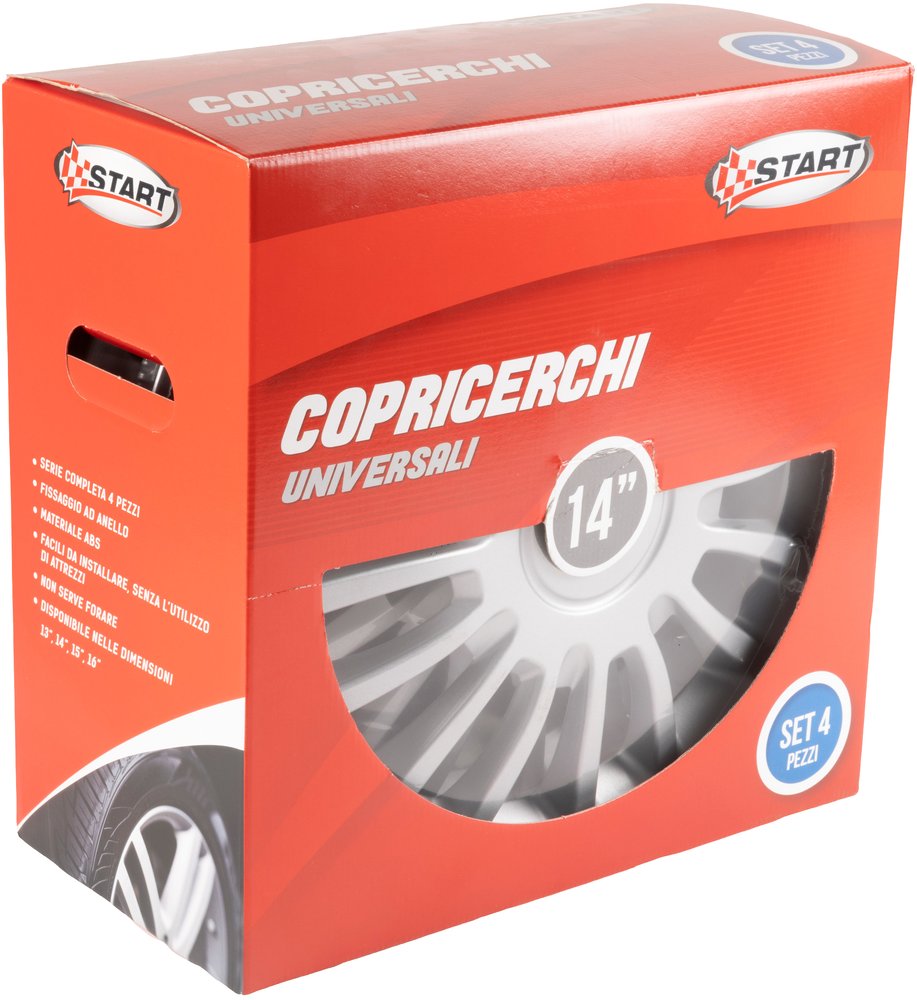 START Borchie Set copricerchi auto grigi monza 14'' 4 pezzi in ABS