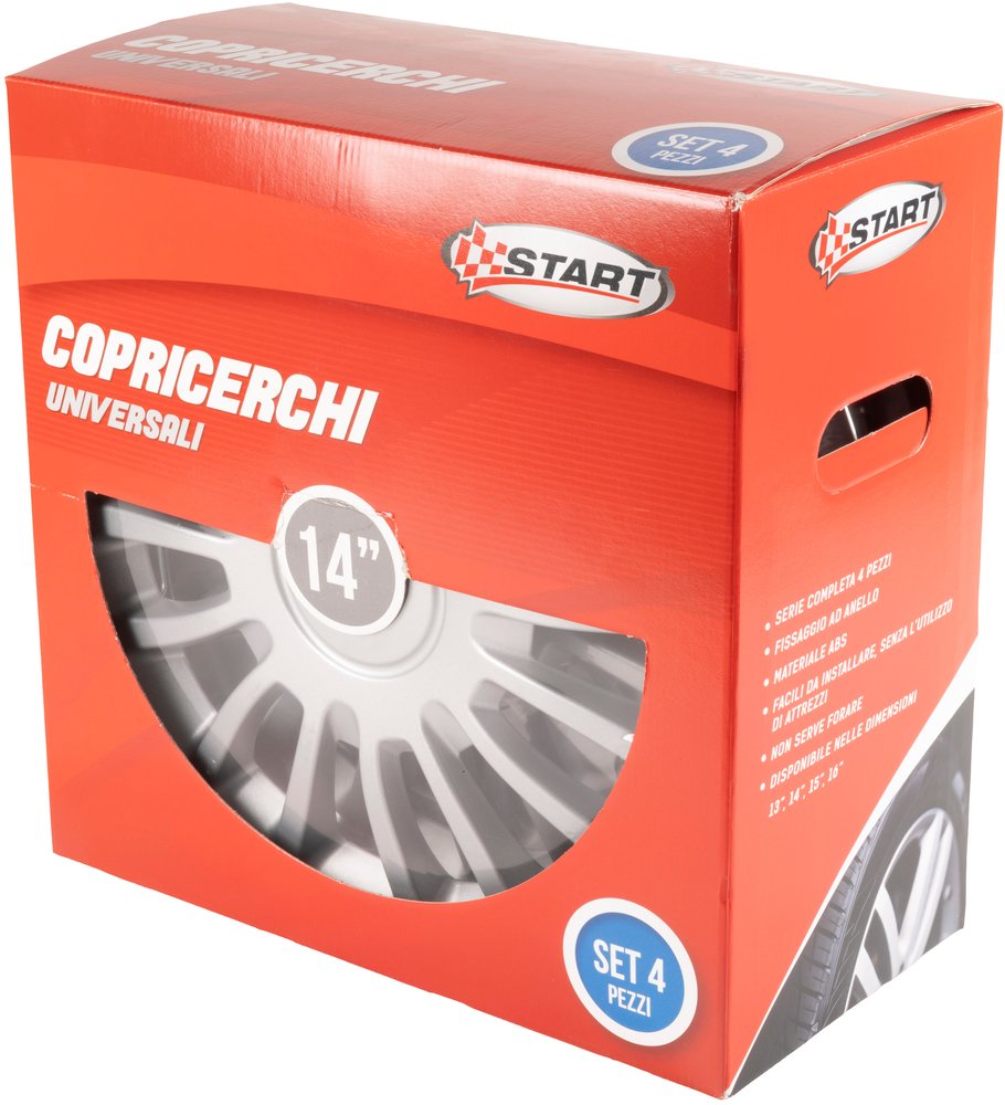 START Borchie Set copricerchi auto grigi monza 14'' 4 pezzi in ABS