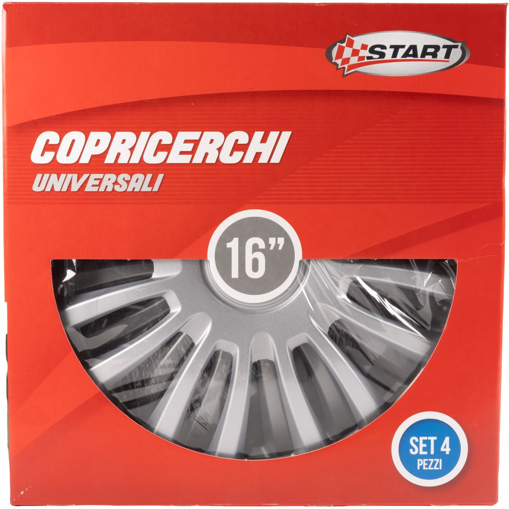 START Borchie Set copricerchi auto grigi monza 16'' 4 pezzi in ABS Originale