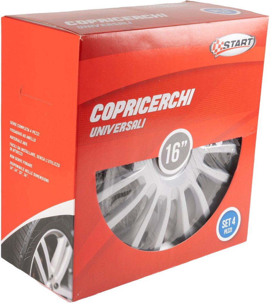 START Borchie Set copricerchi auto grigi monza 16'' 4 pezzi in ABS Originale