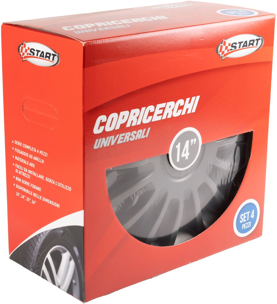 START Borchie Set copricerchi auto antracite monza 14'' 4 pezzi in ABS