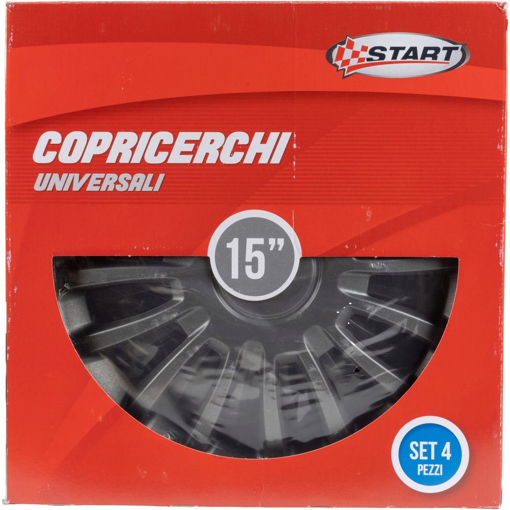 Borchie Set copricerchi auto antracite monza 15'' 4 pezzi in ABS