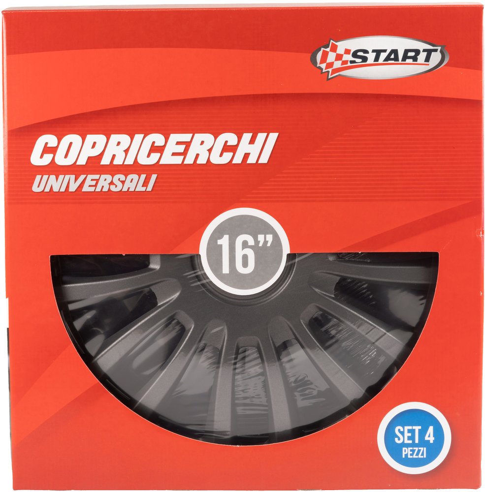 START Borchie Set copricerchi auto antracite monza 16'' 4 pezzi in ABS