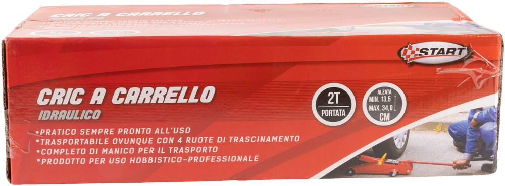Crick a carrello 2T CE alzata da 135 mm a 330 mm
