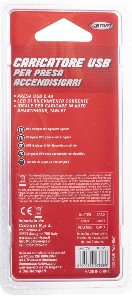 Caricatore USB Universale per presa accendisigari 12V univerale