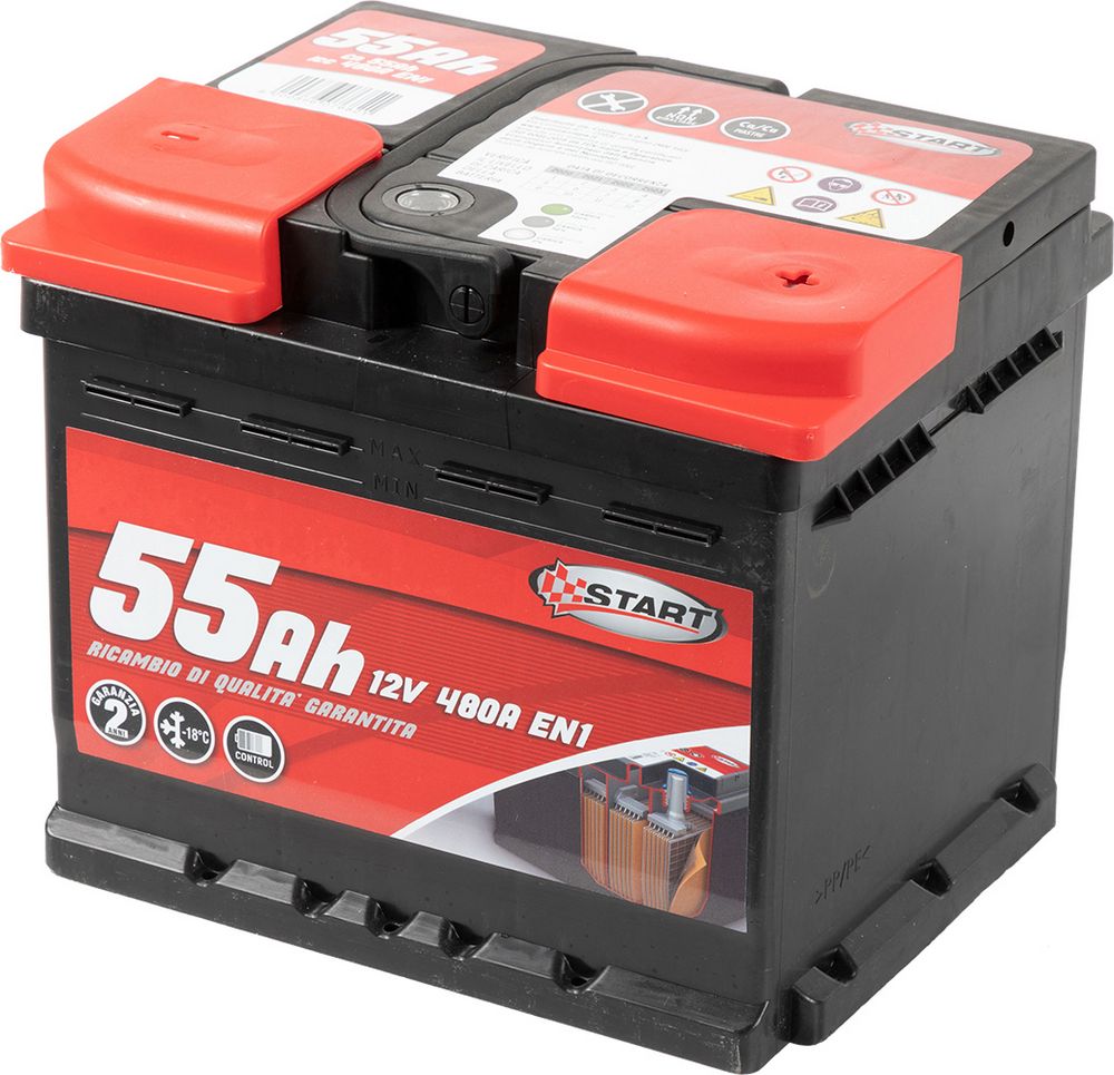 Batteria Auto 55AH 12V 480A polo positivo destro Cassetta L1