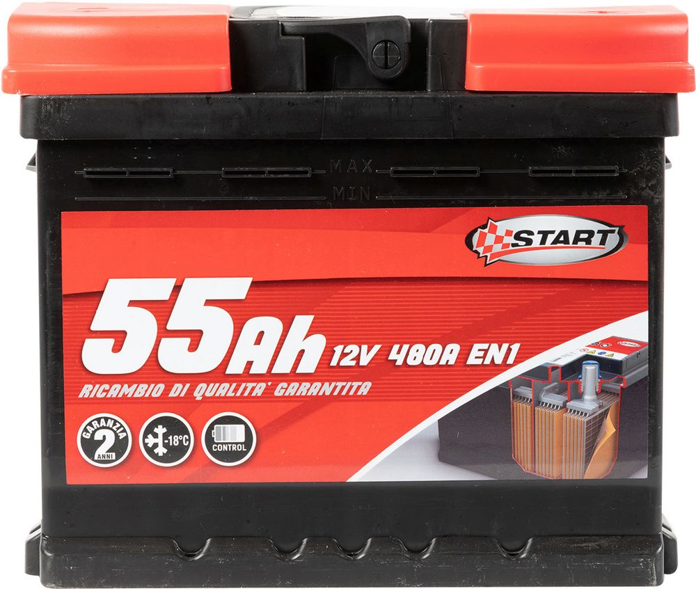 Batteria Auto 55AH 12V 480A polo positivo destro Cassetta L1