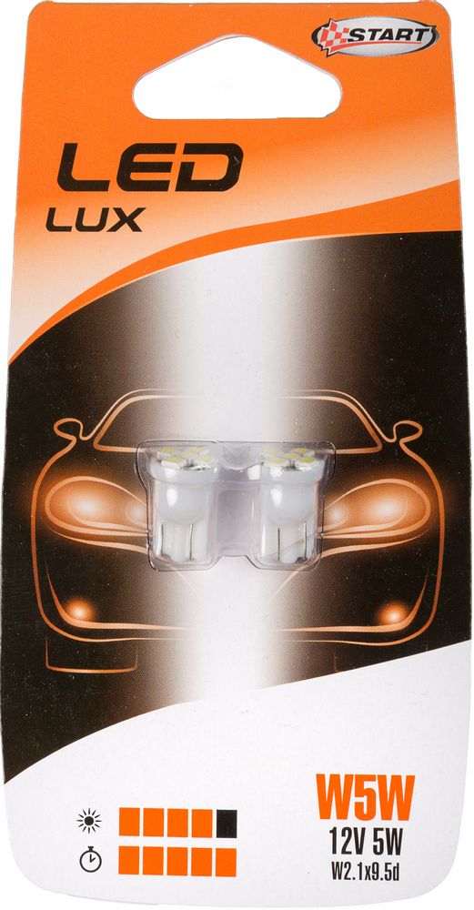 START W5W Coppia di lampadine 5 Led per luci auto 12V 5W Accessorio Originale
